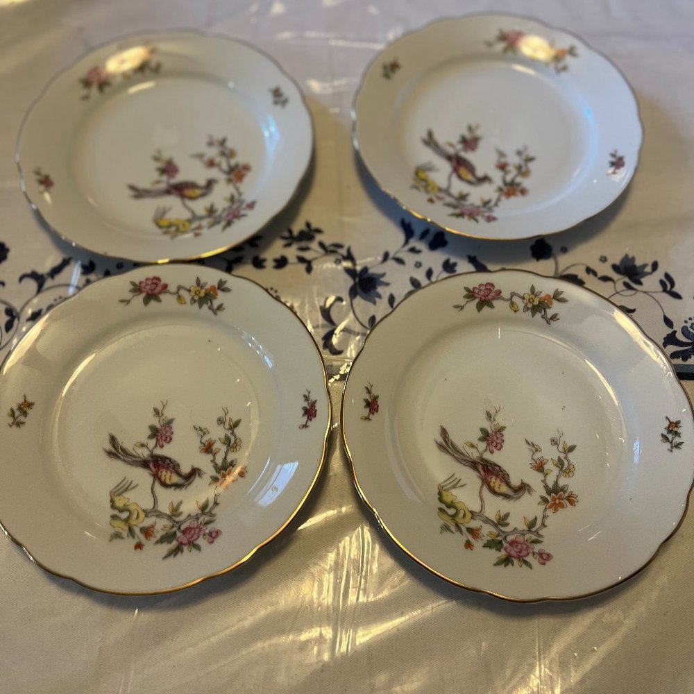 4 Kahla German Democratic Republic 7" Salad Plate Floral Birds